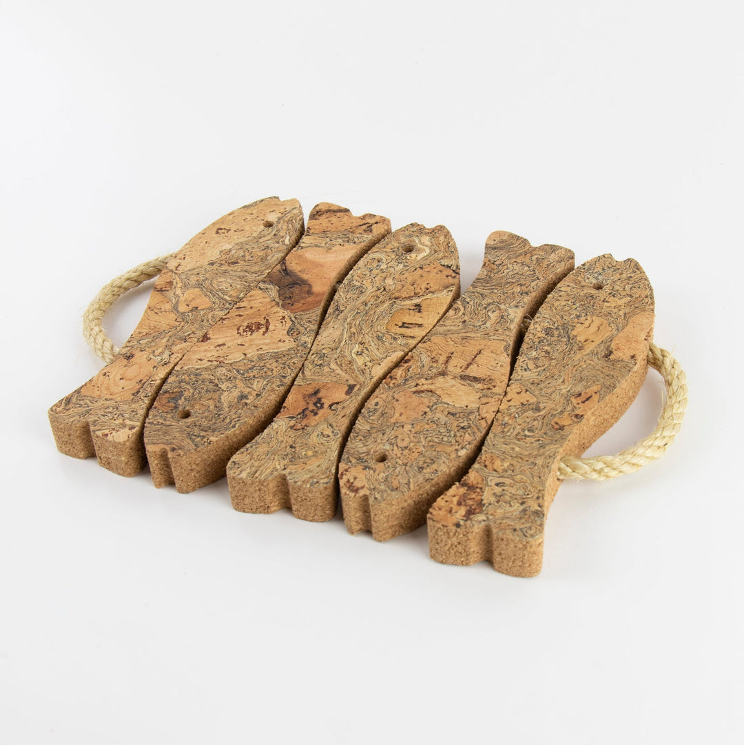 Ice Grey 5 Fish Cork Trivet