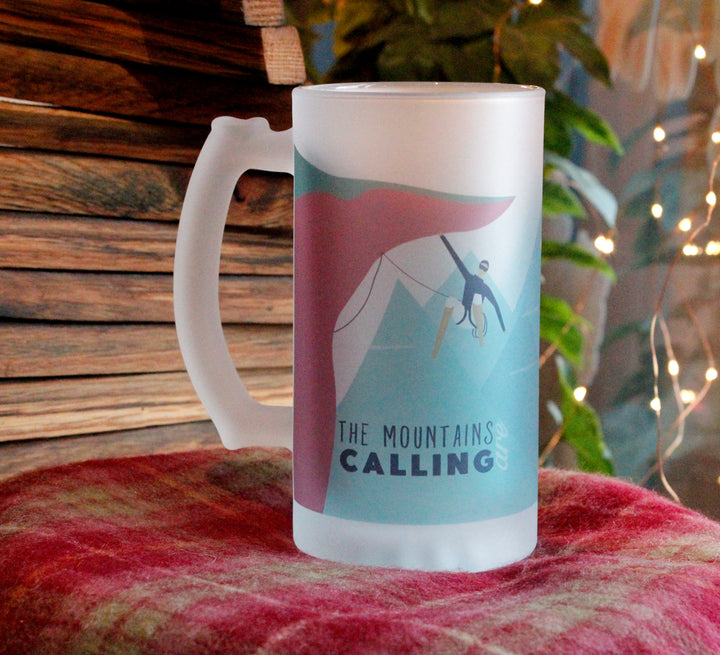 Mountain's are Calling "Climbing" Frosted Beer Stein