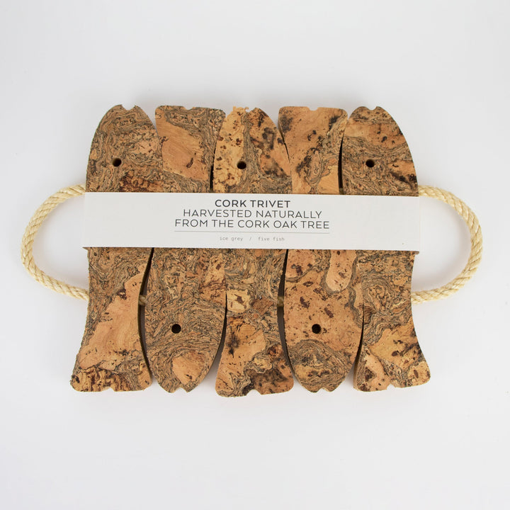 Ice Grey 5 Fish Cork Trivet