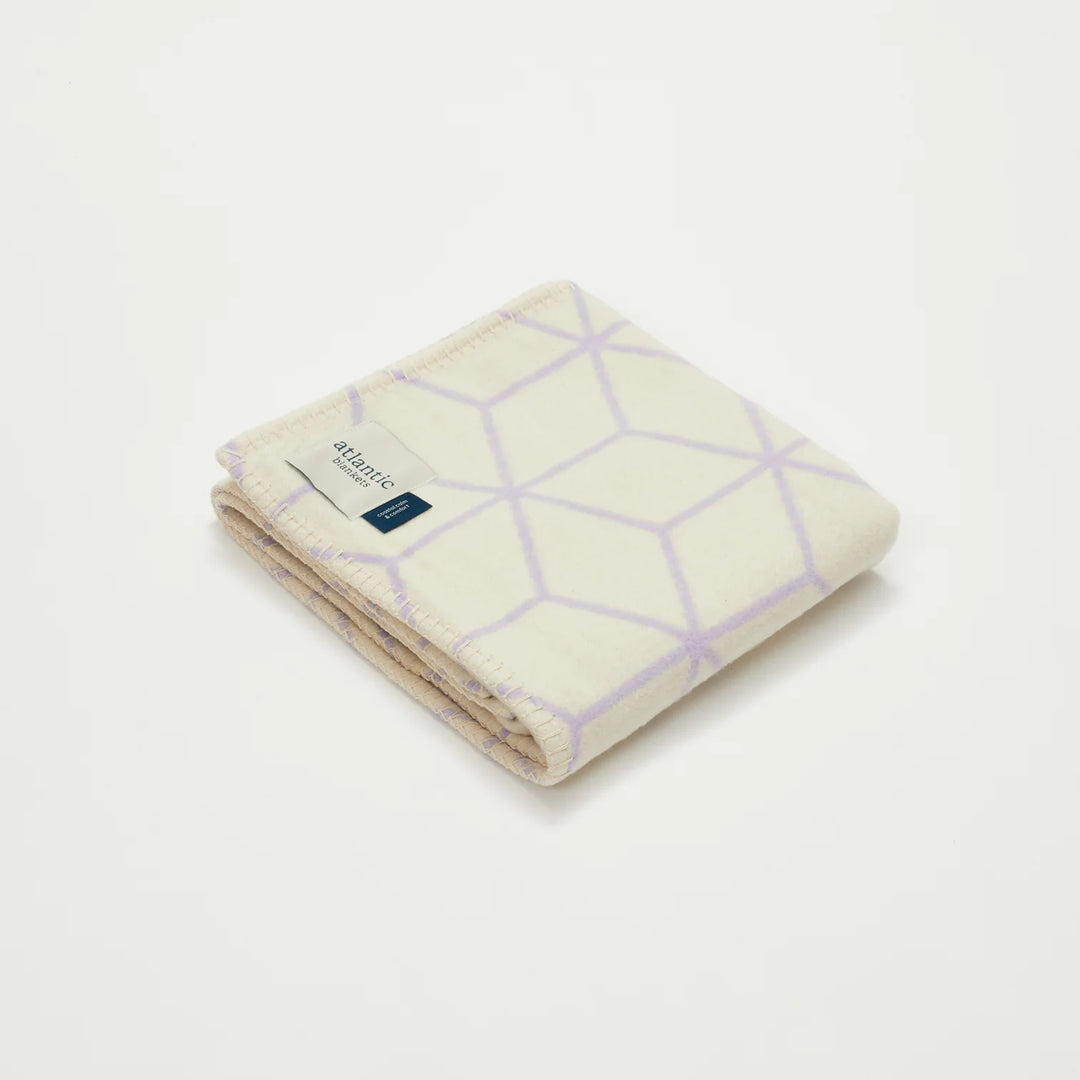 Lilac Geometric Recycled Cotton Baby Blanket