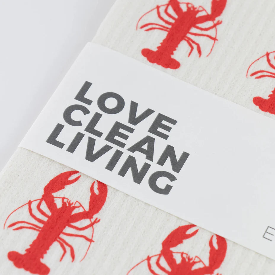 Eco Dishcloth Red Lobster & Seaweed