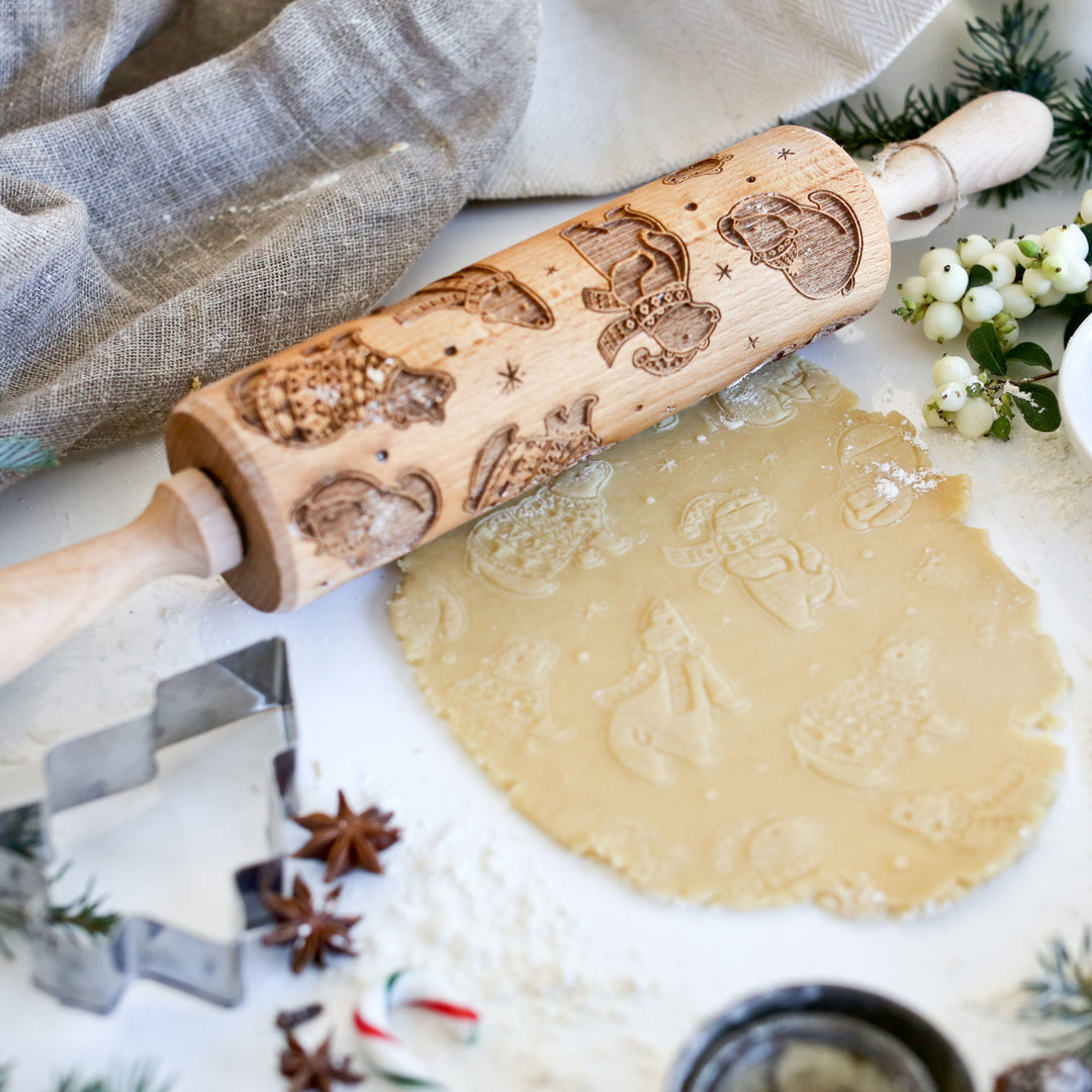 Christmas Polar Bears Embossing Rolling Pin