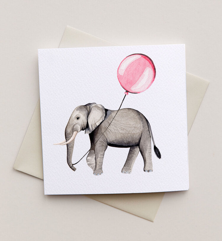 New Baby Elephant Watercolour Concertina Greetings Card