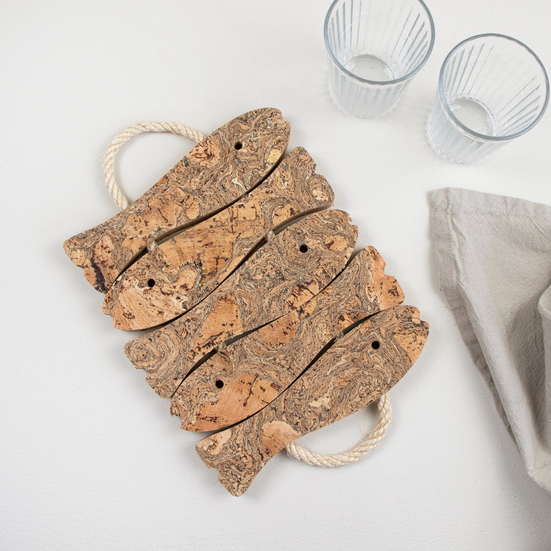 Ice Grey 5 Fish Cork Trivet