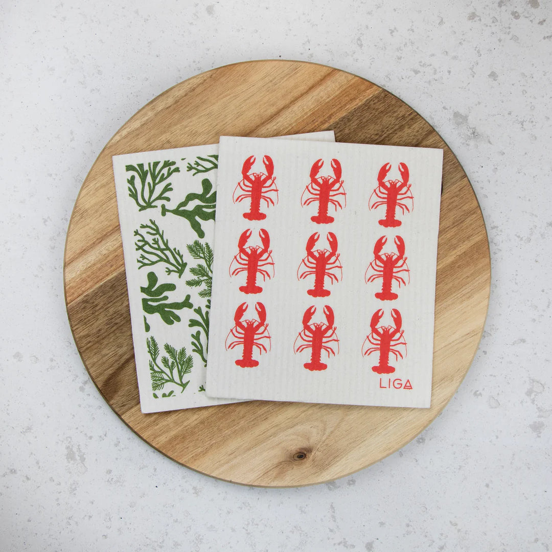 Eco Dishcloth Red Lobster & Seaweed