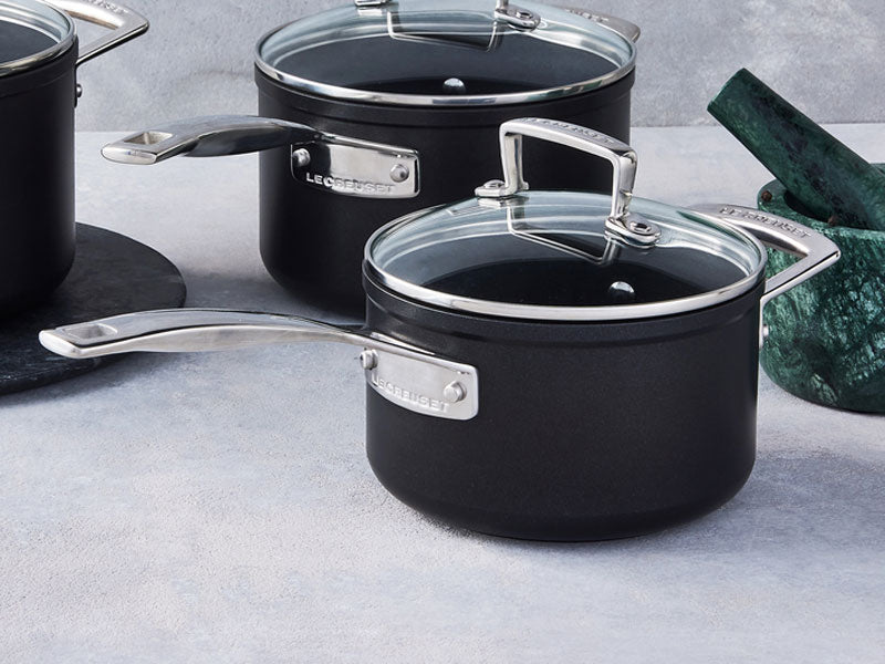 Toughened Non-Stick Saucepan with Glass Lid & Helper Handle