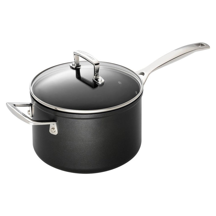 Toughened Non-Stick Saucepan with Glass Lid & Helper Handle