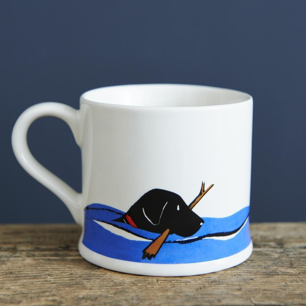 Swimming Black Labrador Dog Mug