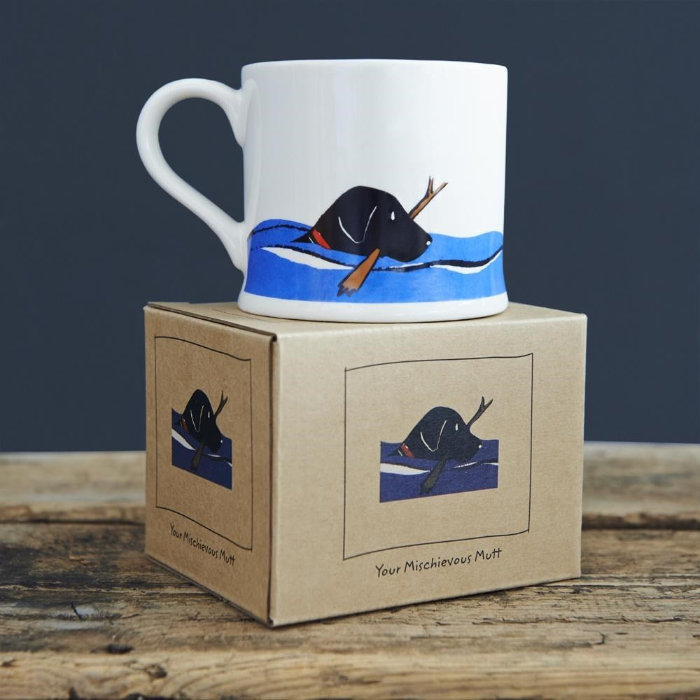 Swimming Black Labrador Dog Mug