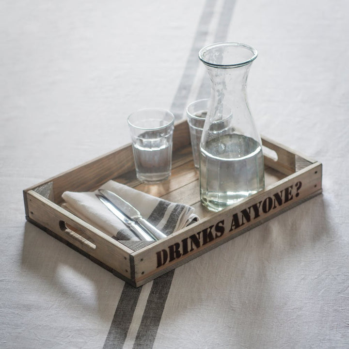 Drinks Anyone? Wooden Tray