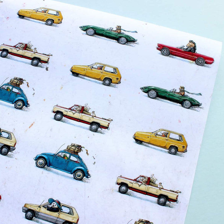 Animal Cars Gift Wrapping Paper