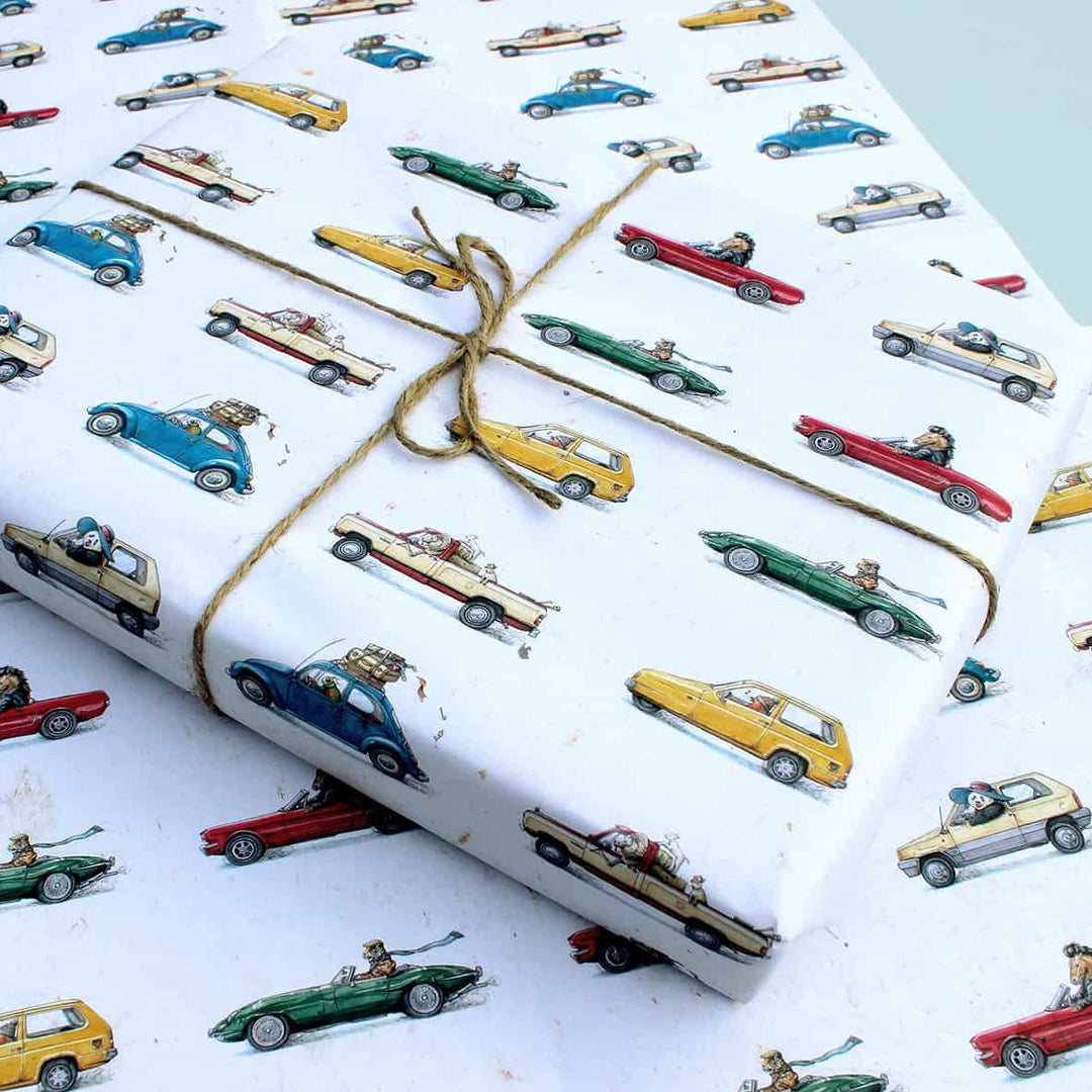 Animal Cars Gift Wrapping Paper