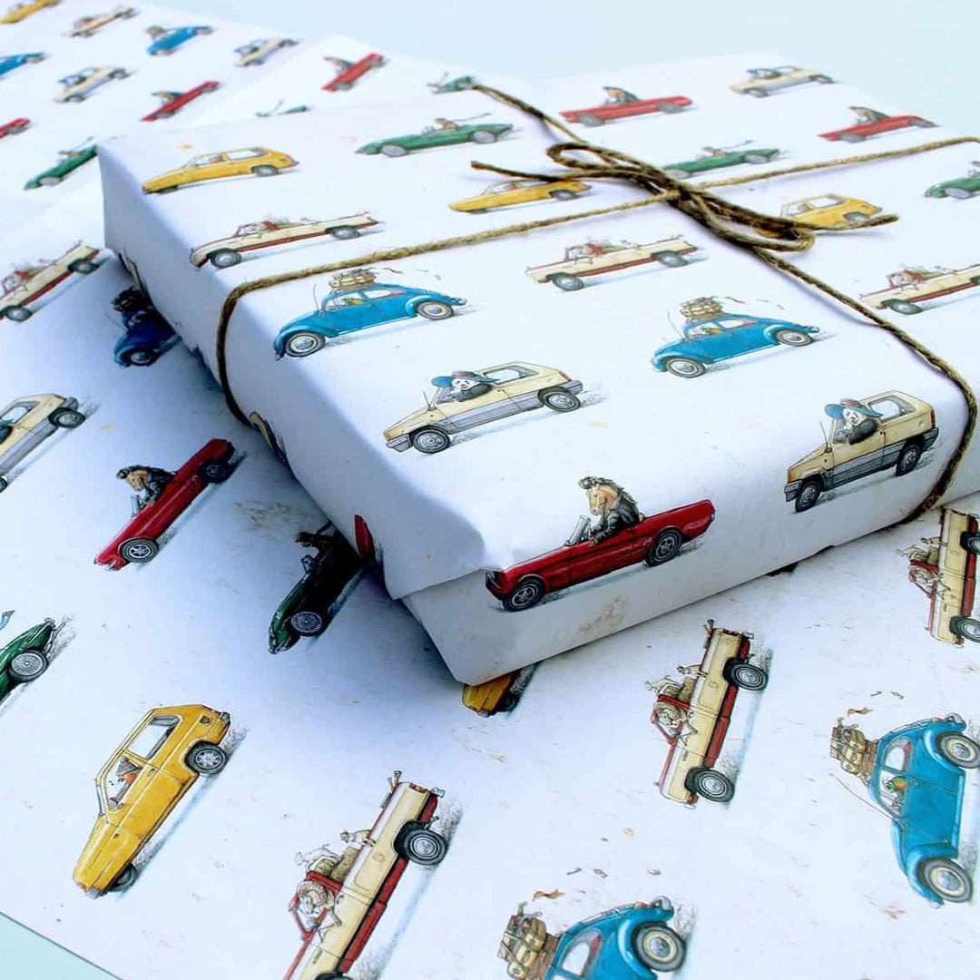 Animal Cars Gift Wrapping Paper